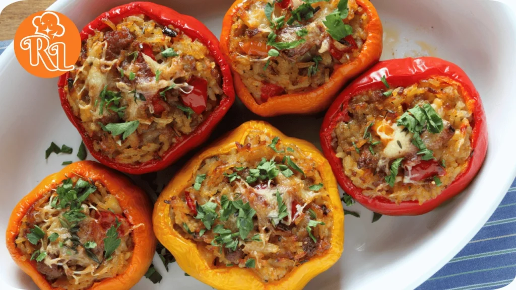 Beef Sausage-Stuffed Bell Peppers